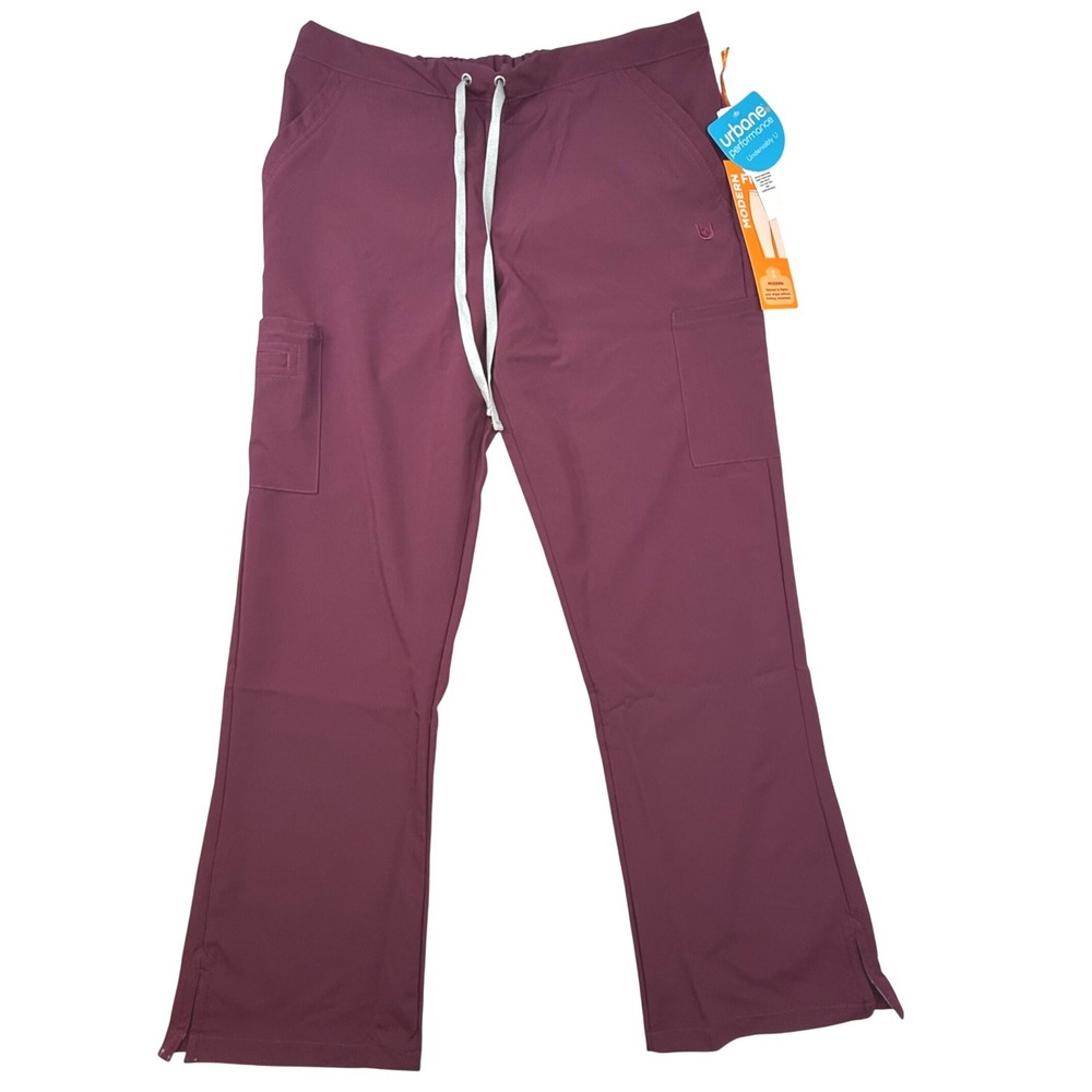 Urbane Performance Modern Fit Scrub Pants Burgundy petite small new‎